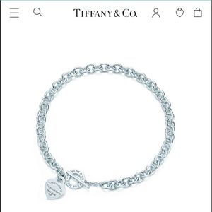 Original Tiffany & co plain heart dog tag necklace